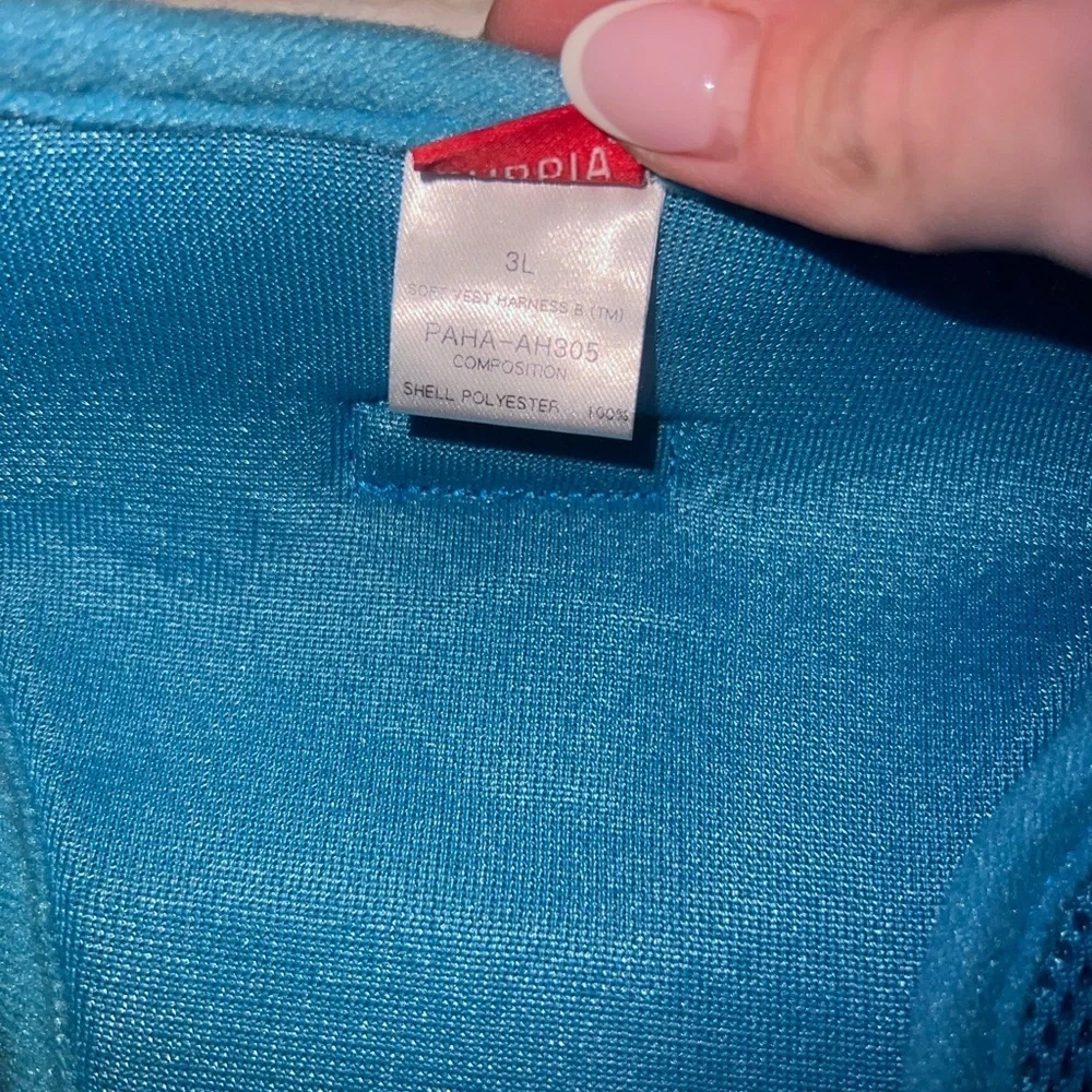 4/$20 🦋 NWT Puppia Vest Polyester Step In Dog Harness & Leash Sky Blue 3L XXXL